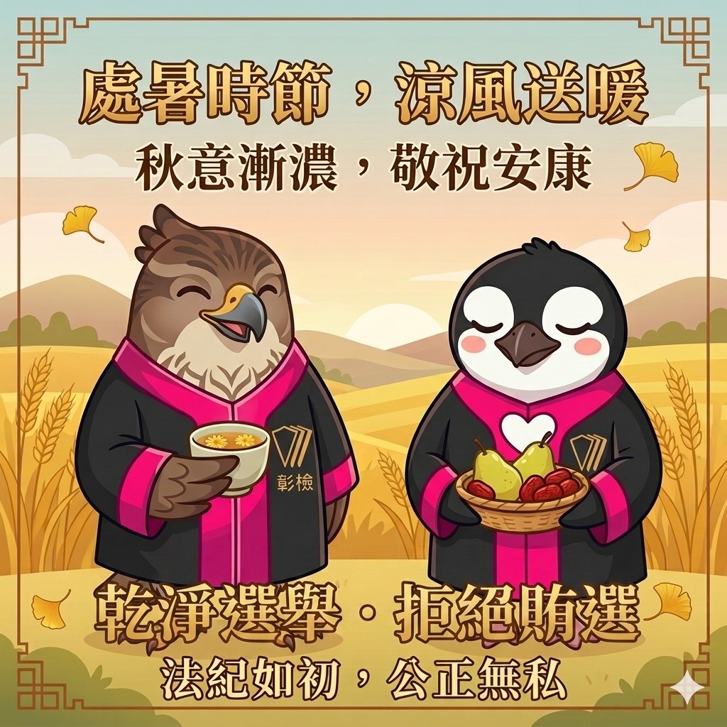 反賄選－乾淨選舉‧拒絕賄選（法紀如初‧公正無私）